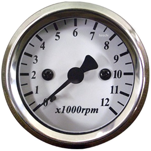 4100-5010 ガッツクローム 48mm タコメーター 白 電気式 電球照明