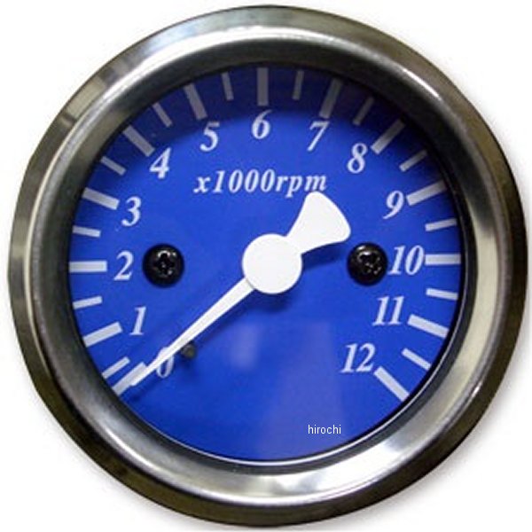 4100-5014 ガッツクローム 48mm タコメーター 青 電気式 電球照明
