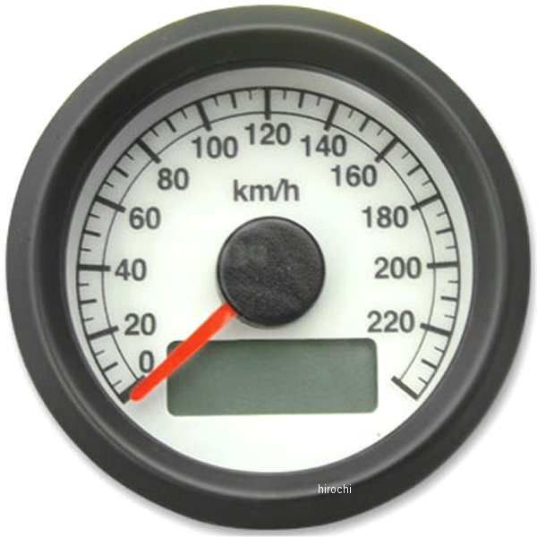 4100-5210 ガッツクローム アジャスタブルスピードメーター 電気式 白盤 ブラックボディ