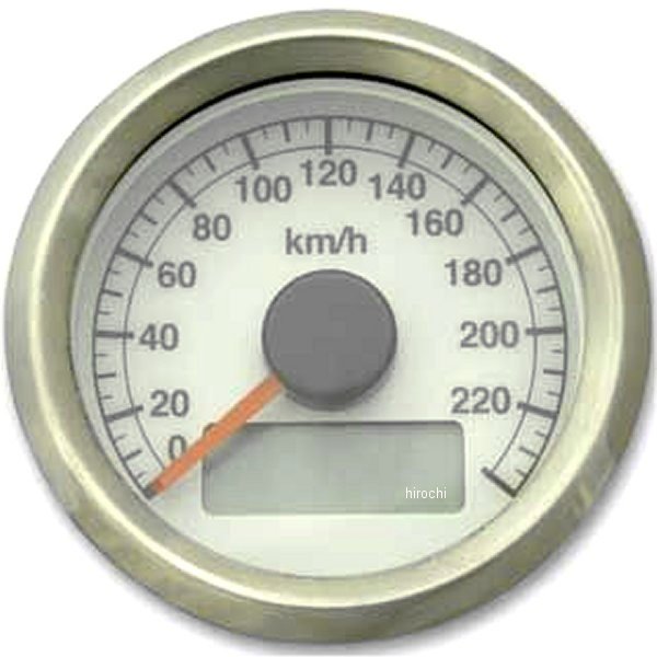 4100-5212 ガッツクローム アジャスタブルスピードメーター 電気式 白盤 ステンボディ