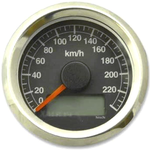 4100-5213 ガッツクローム アジャスタブルスピードメーター 電気式 黒盤 ステンボディ