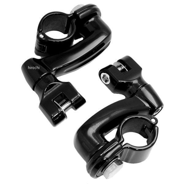 7571 クリアキン Kuryakyn ハイウェイペグマウント ロングホーン オフセット 黒 1.25インチ(32mm)