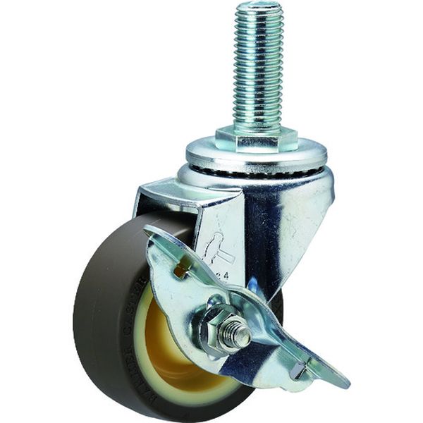 413SAUB65 367-0392 ねじ込み式 ストッパー付 ウレタンベアリング入りキャスター 65mm