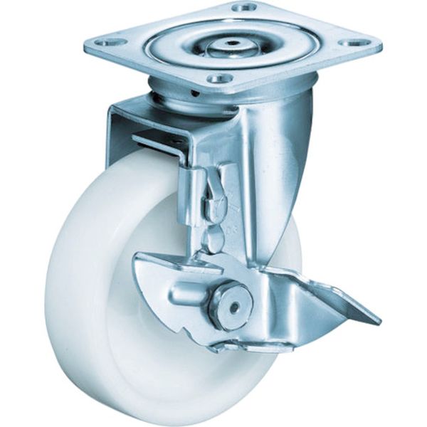 413SN65 367-0457 ハンマーキャスター(株) ハンマー 旋回式ナイロン車輪 65mm ストッパー付