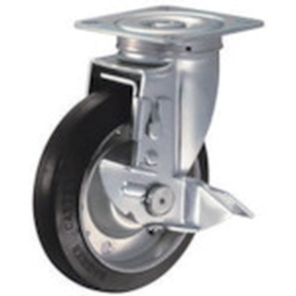 413SR150 127-7289 ハンマーキャスター(株) ハンマー 旋回式ゴム車輪 150mm ストッパー付