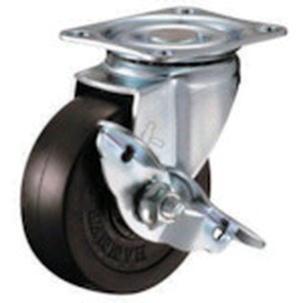 413SR75 125-1708 ハンマーキャスター(株) ハンマー 旋回式ゴム車輪 75mm ストッパー付