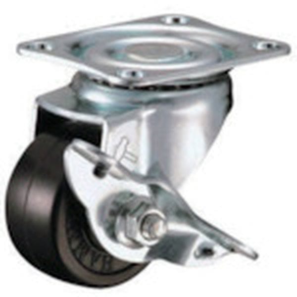 413SRD50 125-1660 ハンマーキャスター(株) ハンマー 旋回式ゴム車輪 50mm ストッパー付