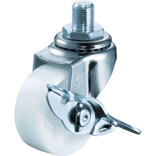 415A10N50 ハンマーキャスター(株) ハンマー ねじ込み旋回式ナイロン車輪 50mm UNF1/2 ストッパー付