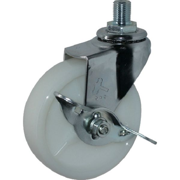 415A10N65 ハンマーキャスター(株) ハンマー ねじ込み旋回式ナイロン車輪 65mm UNF1/2 ストッパー付