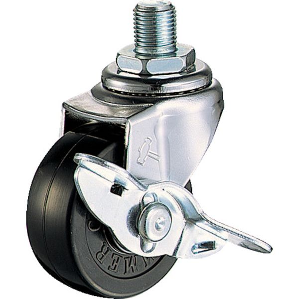 415A10R50 ハンマーキャスター(株) ハンマー ねじ込み旋回式ゴム車輪 50mm UNF1/2 ストッパー付