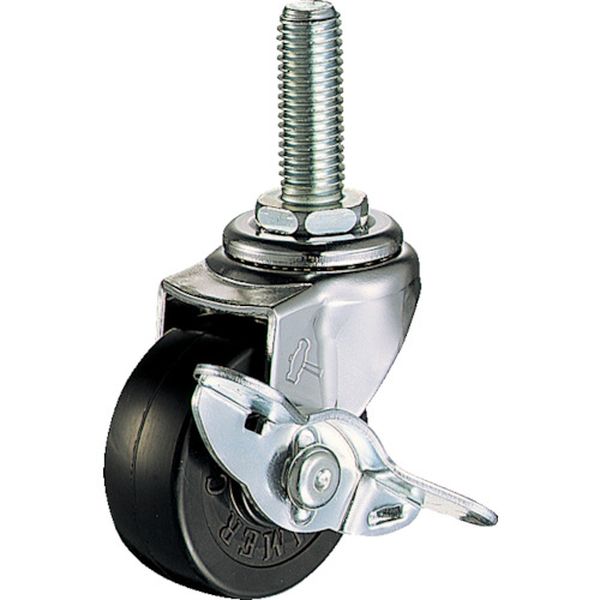 415EAR50 125-4146 ハンマーキャスター(株) ハンマー ねじ込み旋回式ゴム車輪 50mm ストッパー付