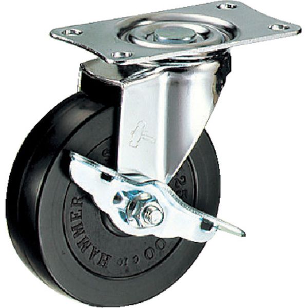 415ER100 ハンマーキャスター(株) ハンマー Eシリーズ旋回式ゴム車輪 100mm ストッパー付