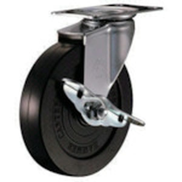 415ER125 ハンマーキャスター(株) ハンマー Eシリーズ旋回式ゴム車輪 125mm ストッパー付