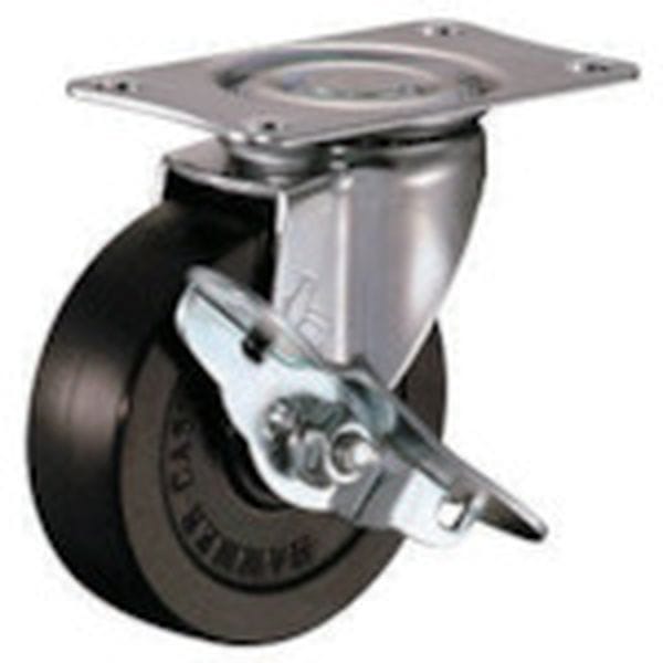 415ER85 125-3891 ハンマーキャスター(株) ハンマー Eシリーズ旋回式ゴム車輪 85mm ストッパー付