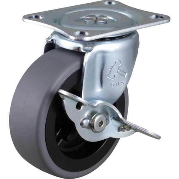 415GL75 856-9244 Gシリーズ旋回式エラストマー車輪(PPホイール)75mm ストッパー付