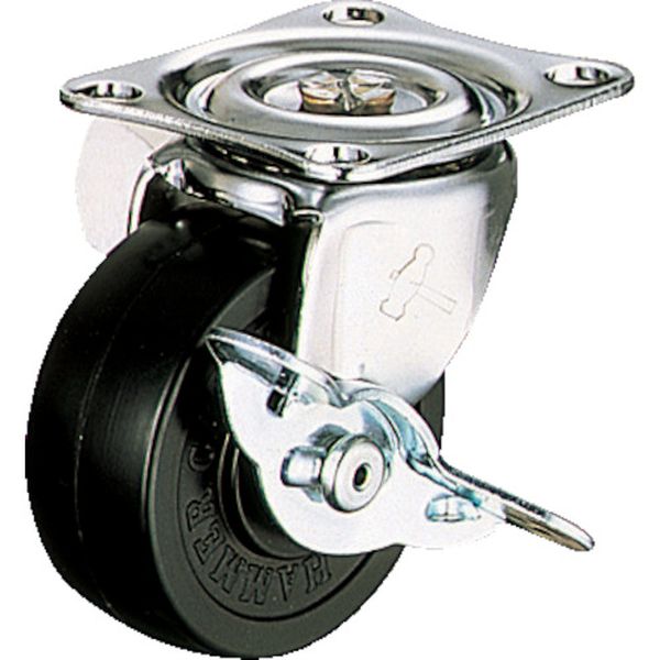 415GR50 221-8933 ハンマーキャスター(株) ハンマー Gシリーズ旋回式ゴム車輪 50mm ストッパー付