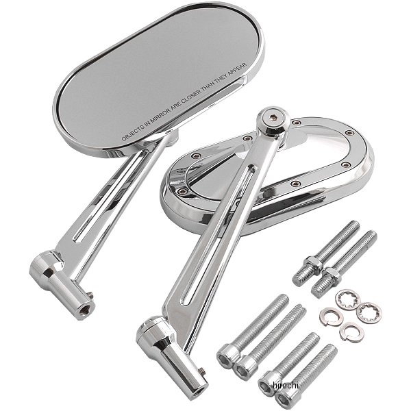 1736 クリアキン Kuryakyn ミラー ヘビーインダストリー クローム (左右ペア)