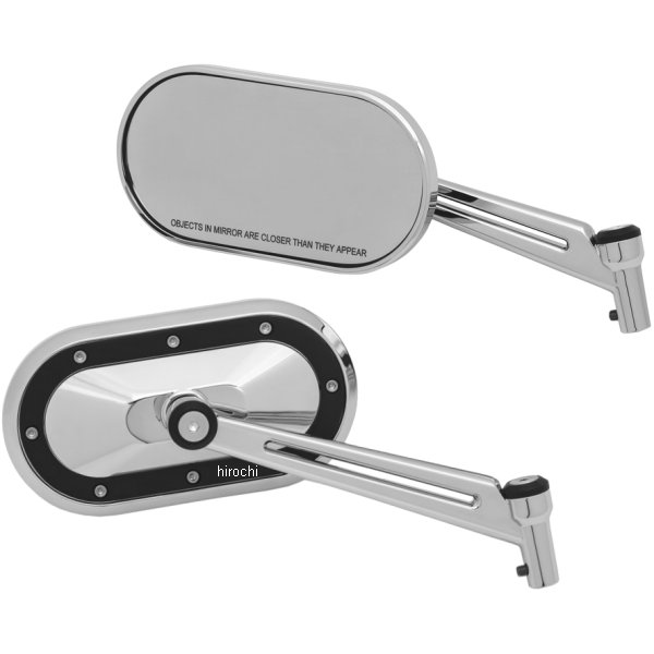 1765 クリアキン Kuryakyn ミラー ヘビーインダストリー クローム/黒 (左右ペア)