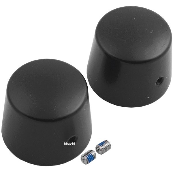 1229 クリアキン Kuryakyn  フロント アクスルナット カバー 黒 (左右ペア)