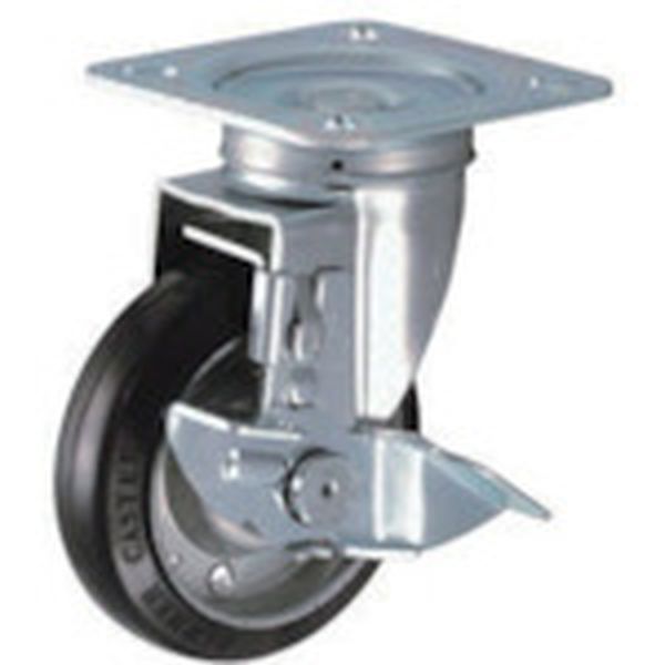 419SR125 125-2038 ハンマーキャスター(株) ハンマー 旋回式ゴム車輪 125mm ストッパー付