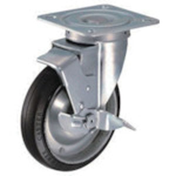 419SRB180 ハンマーキャスター(株) ハンマー 旋回式ゴム車輪(ローラーベアリング)180mm ストッパー付