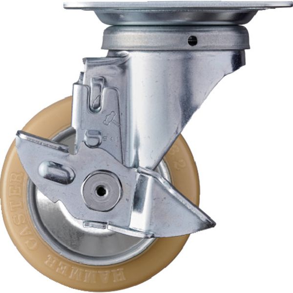 419SURB100 336-6745 旋回式ウレタン車輪(ローラーベアリング)100mm ストッパー付