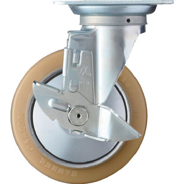 419SURB150 336-3636 旋回式ウレタン車輪(ローラーベアリング)150mm ストッパー付