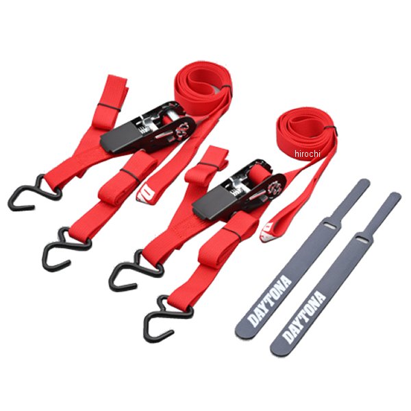 42065 デイトナ ラッシングベルト ラチェット/フック 1500mm 赤