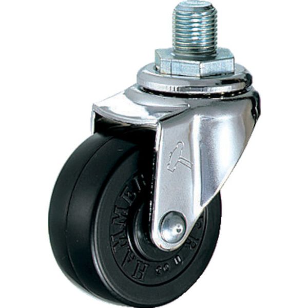 420A10R50 125-6505 ハンマーキャスター(株) ハンマー ねじ込み旋回式ゴム車輪 50mm UNF1/2