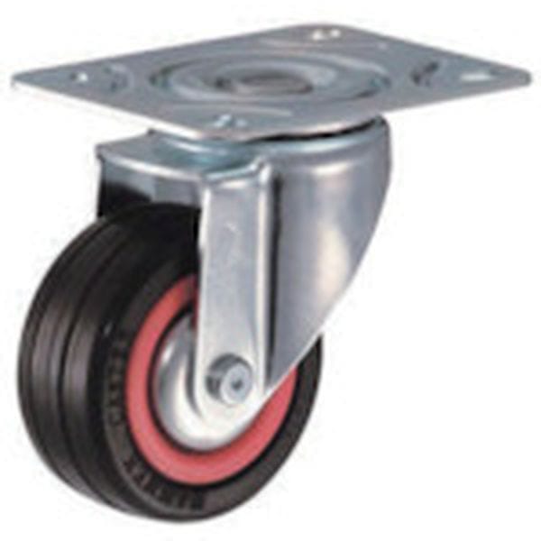 420MRB75 212-3231 旋回式ゴム車輪(ナイロンホイール・ボールベアリング)75mm トータルロック