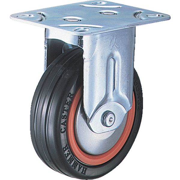 420MRRB100 212-3380 固定式ゴム車輪(ナイロンホイール・ボールベアリング)100mm トータルロック