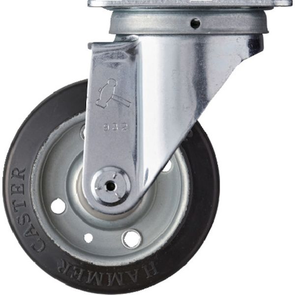 420SR100 127-7262 ハンマーキャスター(株) ハンマー 旋回式ゴム車輪 100mm