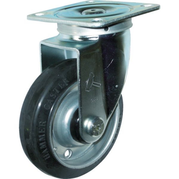 420SRB125 ハンマーキャスター(株) ハンマー 旋回式ゴム車輪(スチールホイール・ローラーベアリング)125mm
