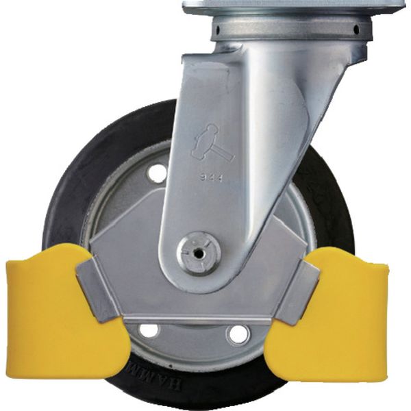 420SRB150WY3 フットガード付 旋回式ゴム車輪(スチールホイール・ローラーベアリング)150mm