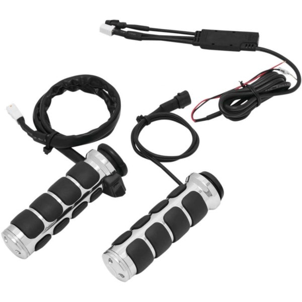 6470 クリアキン Kuryakyn HEATED ISO グリップ スロットル バイ ワイヤ クローム