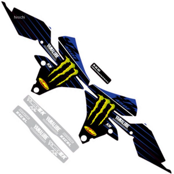 4302-6496 D'cor Visuals グラフィックキットキット 14年-17年 YZ 450 F 黒/青