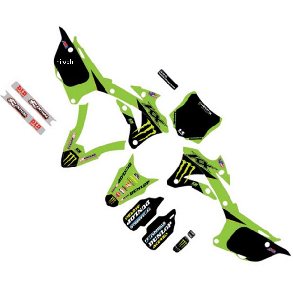 4302-6515 D'cor Visuals グラフィックキット 14年-21年 KX 100 緑/黒