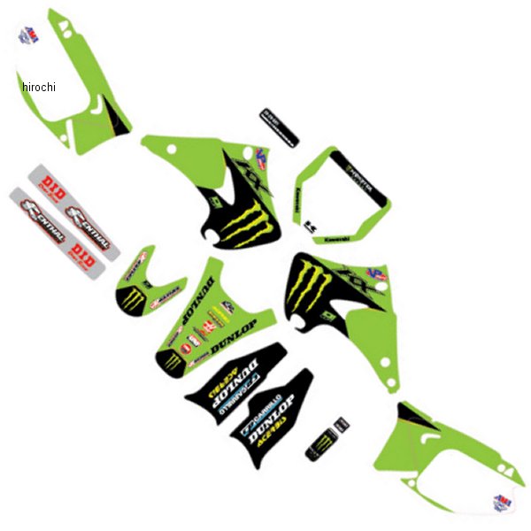 4302-6517 D'cor Visuals グラフィックキット 03年-08年 KX 125 緑/黒