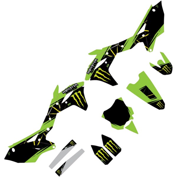 4302-6752 D'COR VISUALS モンスターエナジーグラフィックキット 17年-20年 KXF 250 緑/黒/白