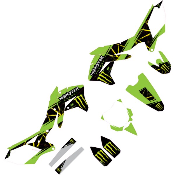 4302-6753 D'COR VISUALS モンスターエナジーグラフィックキット 16年-18年 KXF 450 緑/黒/白