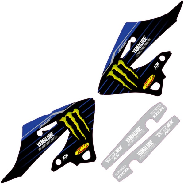 4302-6764 D'COR VISUALS 22'スターレーシング グラフィックキット 22年 YZ 250 黒/青/白