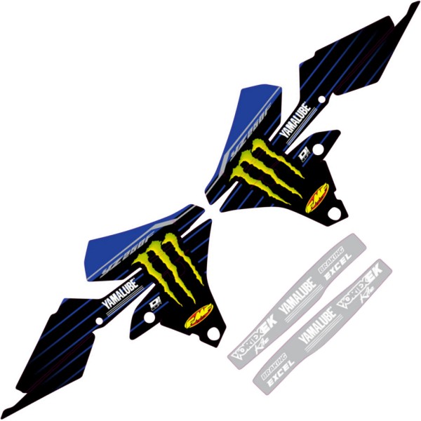 4302-6765 D'COR VISUALS 22'スターレーシング グラフィックキット 14年-18年 YZ 250 F 黒/青/白