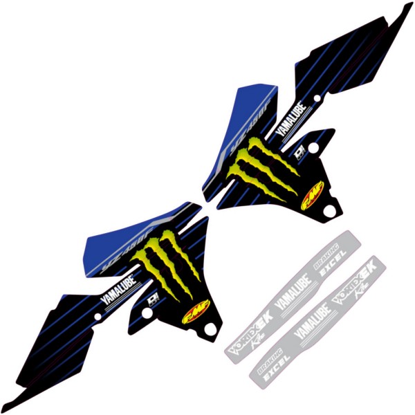 4302-6769 D'COR VISUALS 22'スターレーシング グラフィックキット 14年-17年 YZ 450 F 黒/青/白