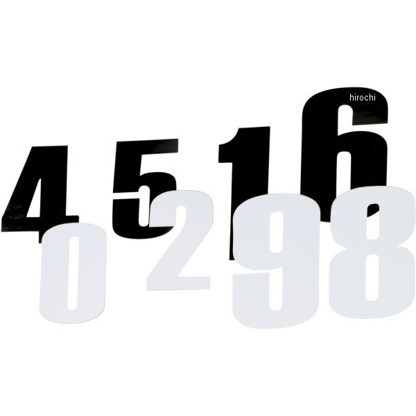 4310-0657 ムースレーシング MOOSE RACING ナンバー 4.5インチ(114mm) #7 白 (3枚入り)