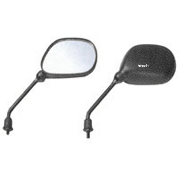 MR-114R NTB ミラー 楕円型 黒 8mm逆ネジ 右側