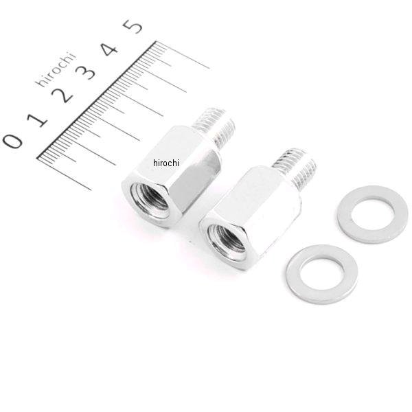 BM-10 タナックス TANAX ミラー スペーサー 10mm正ネジ→10mm正ネジ クロームメッキ