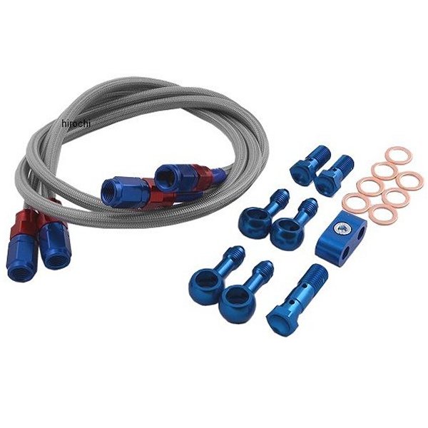 SAF258 スウェッジライン SWAGE-LINE フロント ブレーキホースキット 93年-96年 XJR400 赤/青 クリア