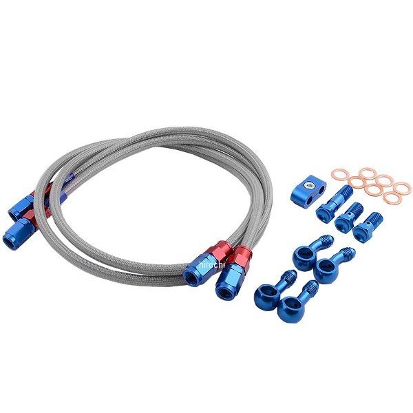 SAF082 スウェッジライン SWAGE-LINE フロント ブレーキホースキット 97年-99年 X4 赤/青 クリア