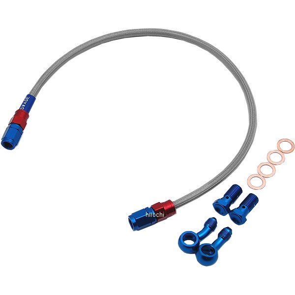 SAR039 スウェッジライン SWAGE-LINE リア ブレーキホースキット 87年-99年 NSR80、NSR50 赤/青 クリア