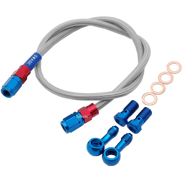 SAR050 スウェッジライン SWAGE-LINE リア ブレーキホースキット 92年‐00年 CB1000SF 赤/青 クリア